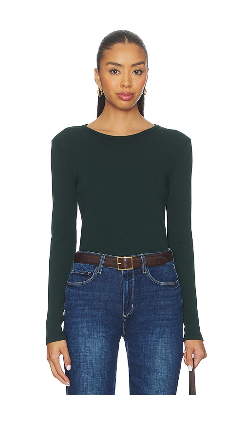 Bobi Crewneck Long Sleeve Tee In Green