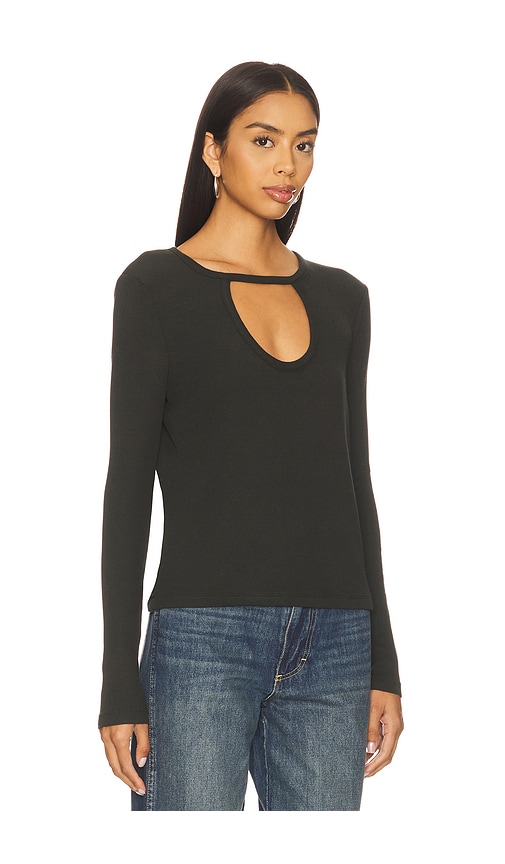 Bobi Front Keyhole Tee In Black