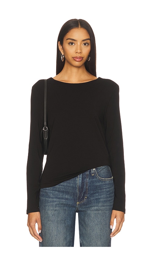 Bobi Long Sleeve Open Cowl Back Top
