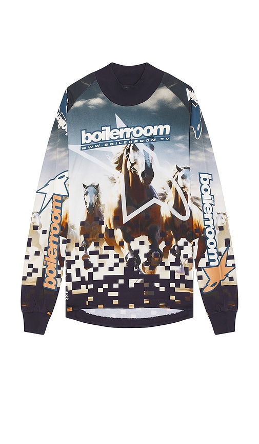 Boiler Room Moto-x Horse Long Sleeve Tee In Multi