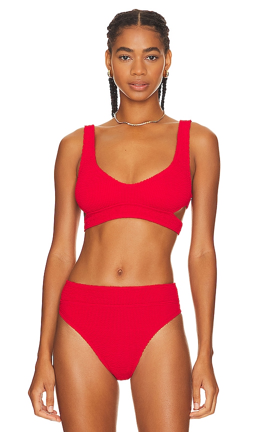 Bond Eye Nino Bikini Top In Baywatch Red Eco