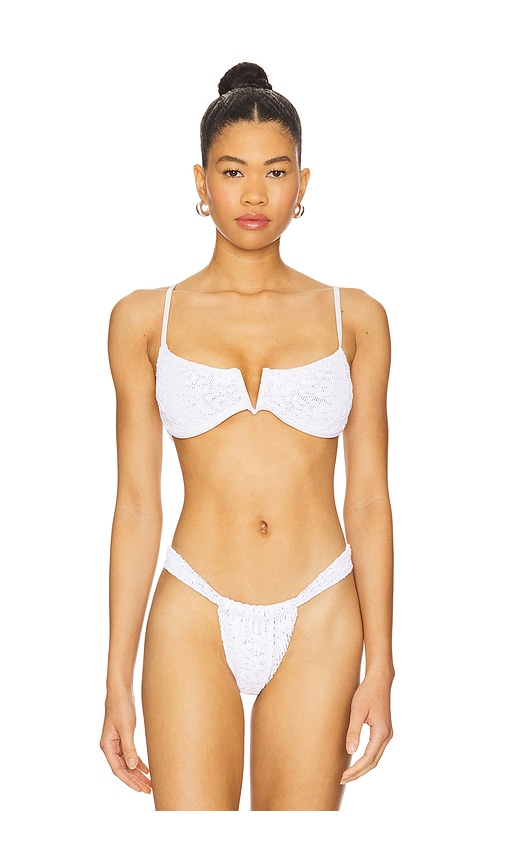 Bond Eye Nora Balconette Bikini Top in White.
