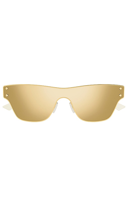 Shop Bottega Veneta Original Rectangular Sunglasses In Metallic Gold