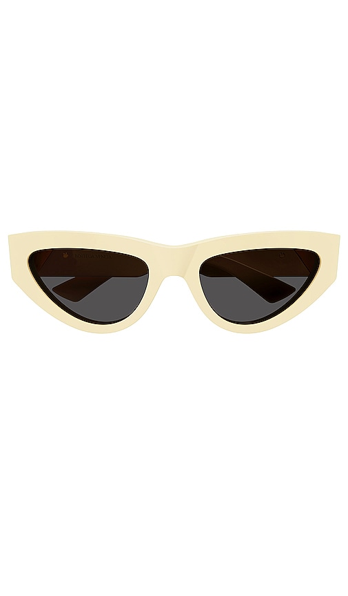Bottega Veneta New Triangle Acetate Cat Eye Sunglasses in Yellow.