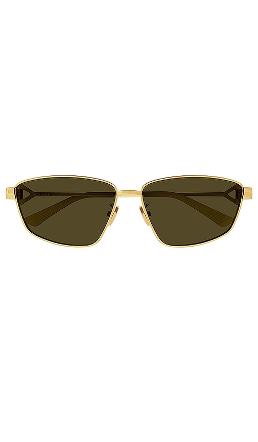 BOTTEGA VENETA BOLD CAT-EYE SUNGLASSES IN NUDE AND BROWN