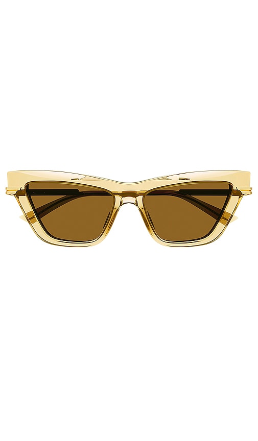 Bottega Veneta Combi Cat Eye Sunglasses in Transparent Light Yellow