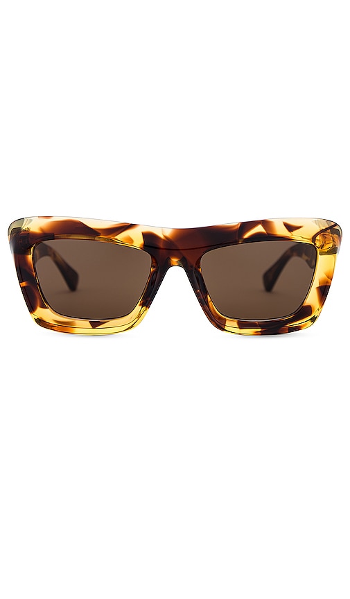 Bottega Veneta Scoop Rectangular Sunglasses In Brown