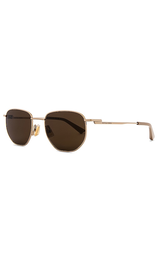 Shop Bottega Veneta Split Panthos Sunglasses In É‡‘è‰²