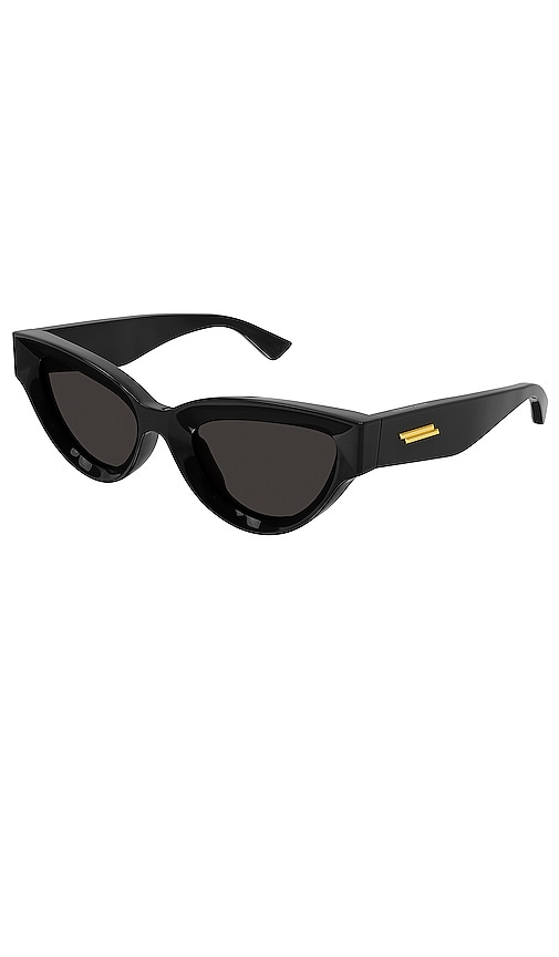 Shop Bottega Veneta Edgy Cat Eye Sunglasses In Black