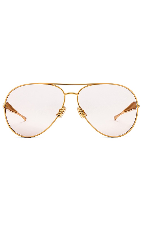 Bottega Veneta Sardine Aviator Sunglasses in Gold