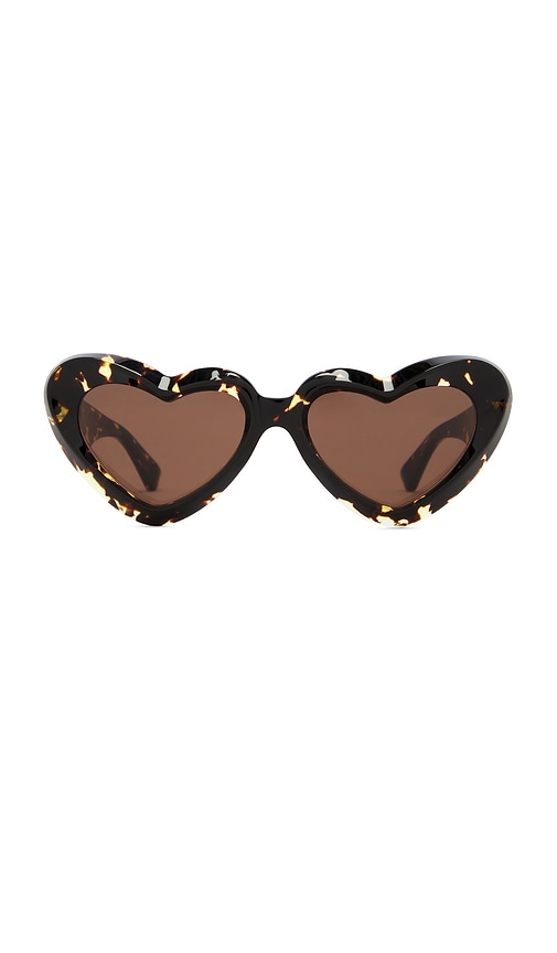 Bottega Veneta Heart Cat Eye Sunglasses in Havana & Brown