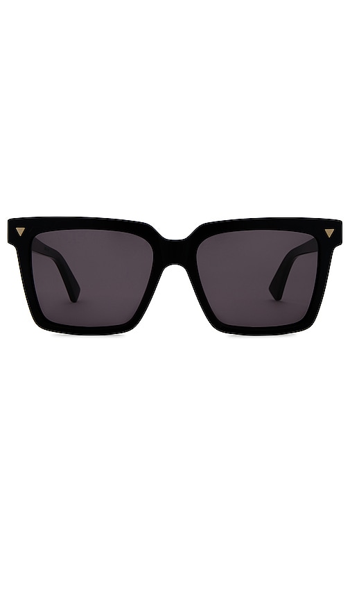 Bottega Veneta Triangle Stud Square Sunglasses in Shiny Solid Black