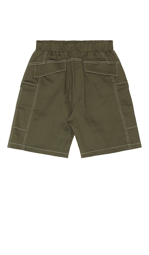 Bound Canvas Contrast Shorts In Green
