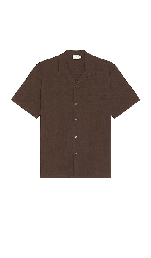 Bound Heavy Cuban Textured Shirt In Brown