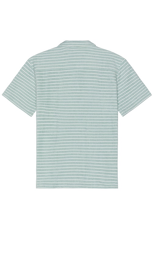 Shop Bound Stripe Terry Towel Cotton Shirt In Teal
