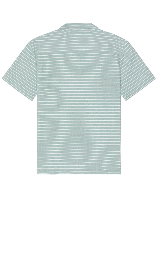 Shop Bound Stripe Terry Towel Cotton Shirt In Teal