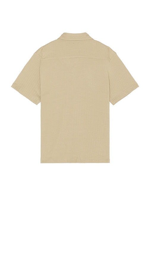 Shop Bound Cuban Textured Short Sleeve Shirt In Beige