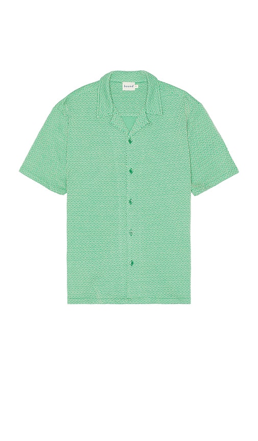 Bound Diamond Cuban Short Sleeve Shirt In Green