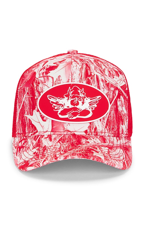 Boys Lie Red Camo Manhunt Trucker Hat In Multi