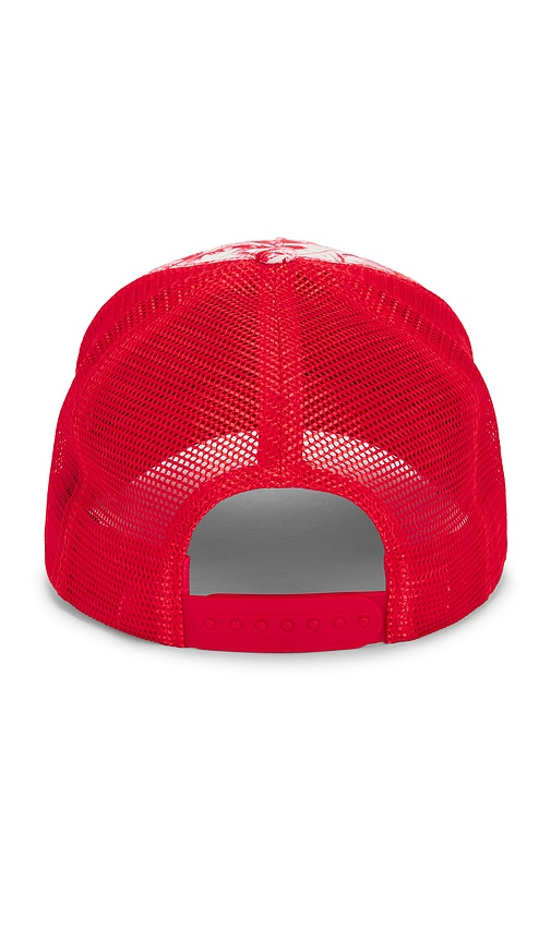 Boys Lie Red Camo Manhunt Trucker Hat In Multi