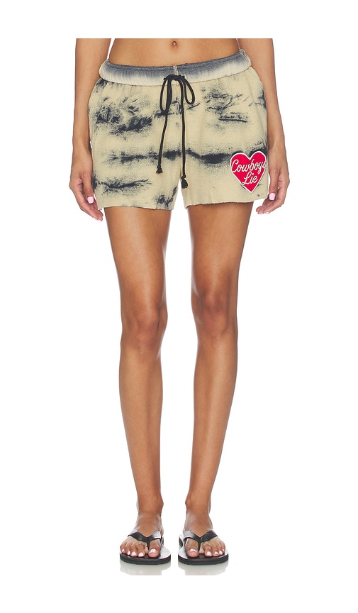 Boys Lie Cow Brushed Fleece Basic Short In Multi