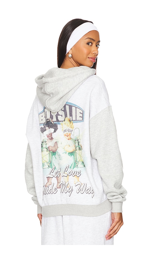 Shop Boys Lie Let Love Guide My Way Terry Hoodie In Heather Ash Grey