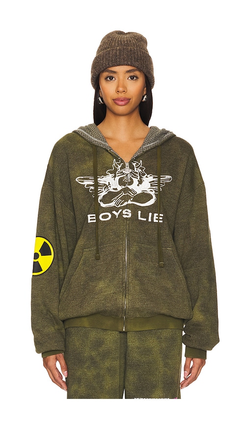 Shop Boys Lie Don't Test Me Terry Natural Harley Hoodie In Army