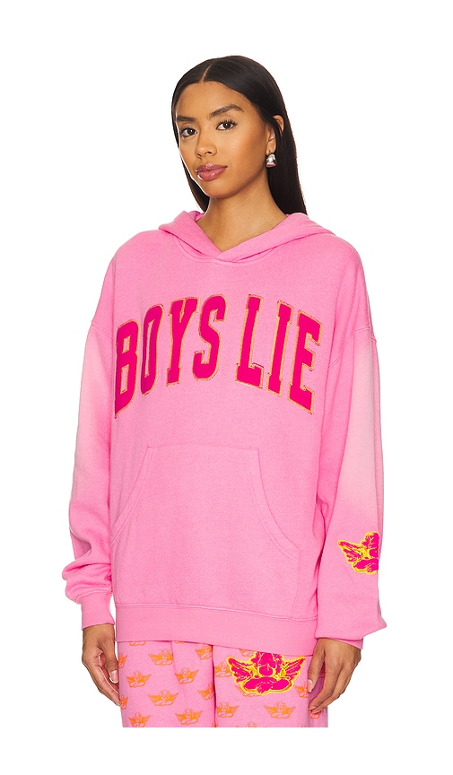 Shop Boys Lie Not Your Puppet Racer Hoodie In Pink