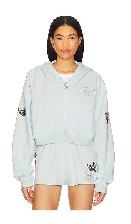 Boys Lie Ask Me If I Care Alex Cropped Hoodie In Blue