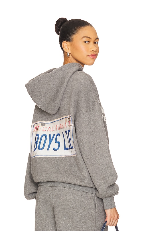 Boys Lie Driver's License Racer Hoodie in Grey