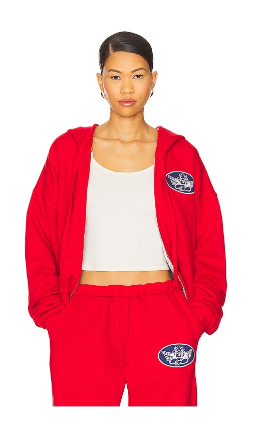 Boys Lie Red Flags Harley Zip Hoodie In Red