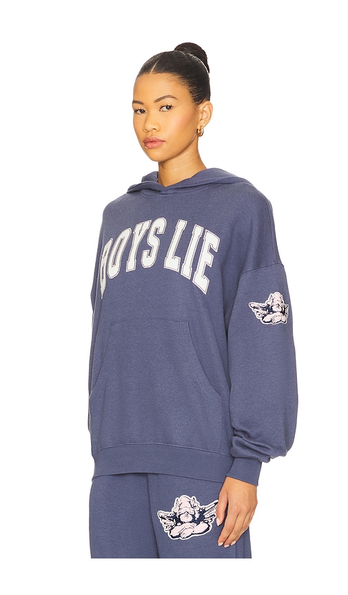 Boys Lie In Too Deep Racer Hoodie In Blue