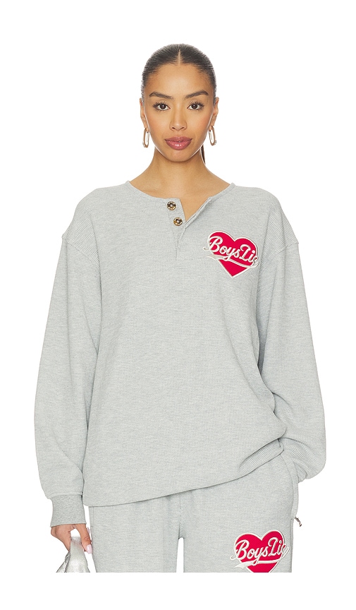 Boys Lie Signature Thermal Crewneck In Gray