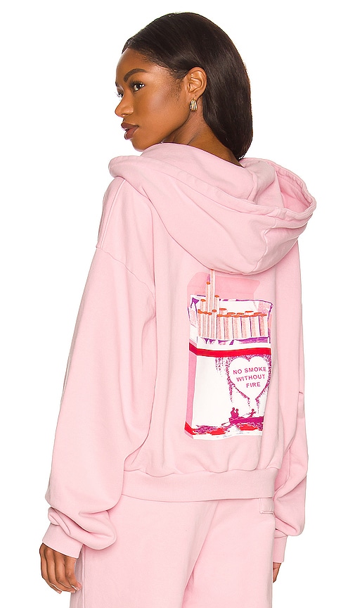 Boys Lie No Smoke Without Fire Hoodie in Pink.