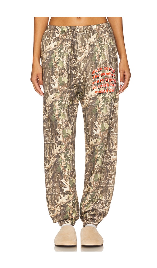 Boys Lie 1-800-manhunt Kimmy Camo Cotton Blend Sweatpants In Brown