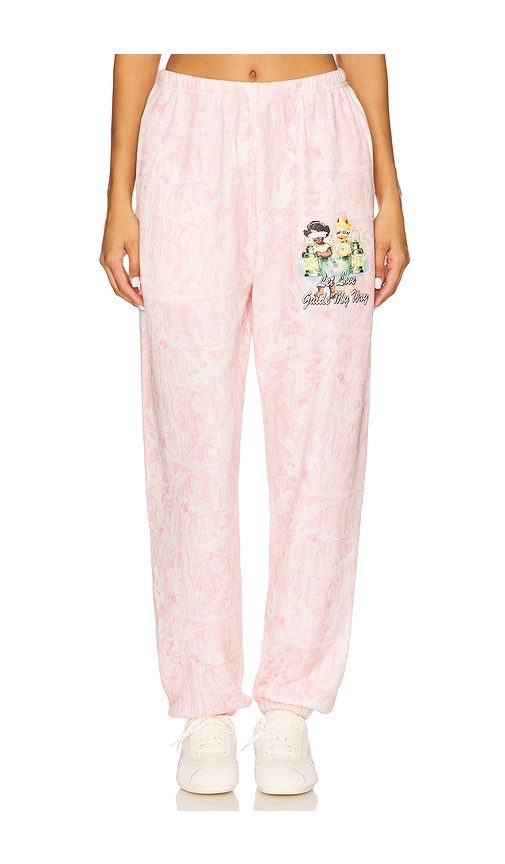 Boys Lie Let Love Guide My Way Kimmy Pants In Pink