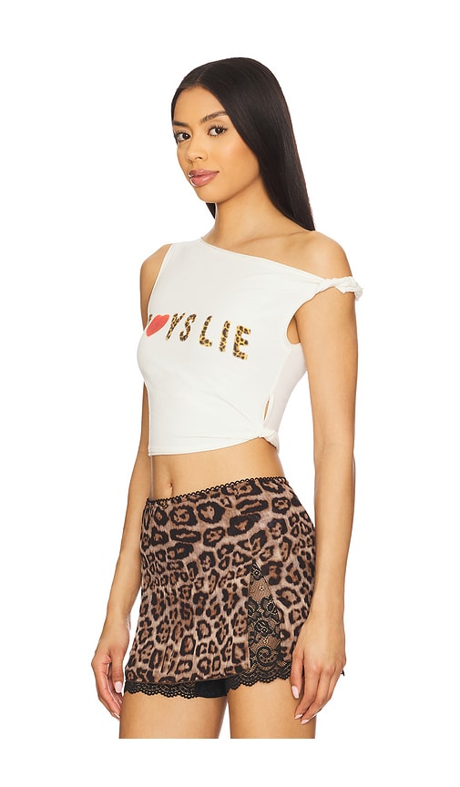 Boys Lie The Caitlyn Coded Twisted Tank Top In Ivory