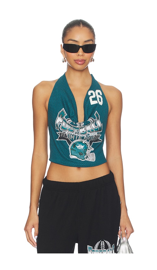 Boys Lie A Little Birdie Told Me Halter Top in Green