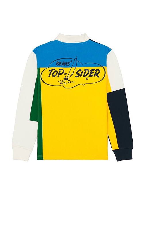 Beams Knit Ragger Color Block On Embroidery In Multi