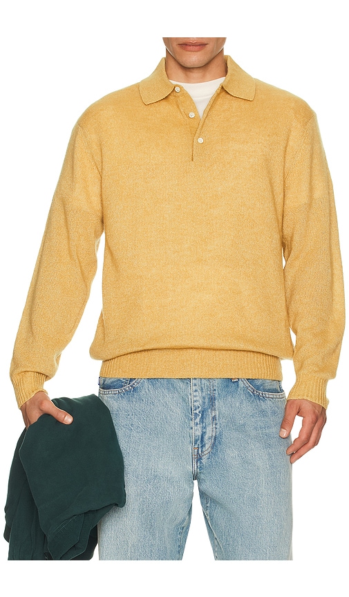 Beams Knit Polo 9g Wool Silk Shaggy Yarn In Gold