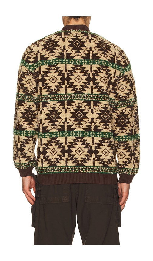 Beams Cardigan Boa Jacquard In Brown