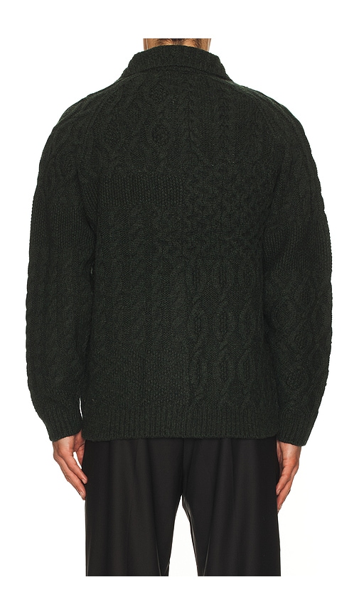 Beams Cardigan Alan Patchwork In Green