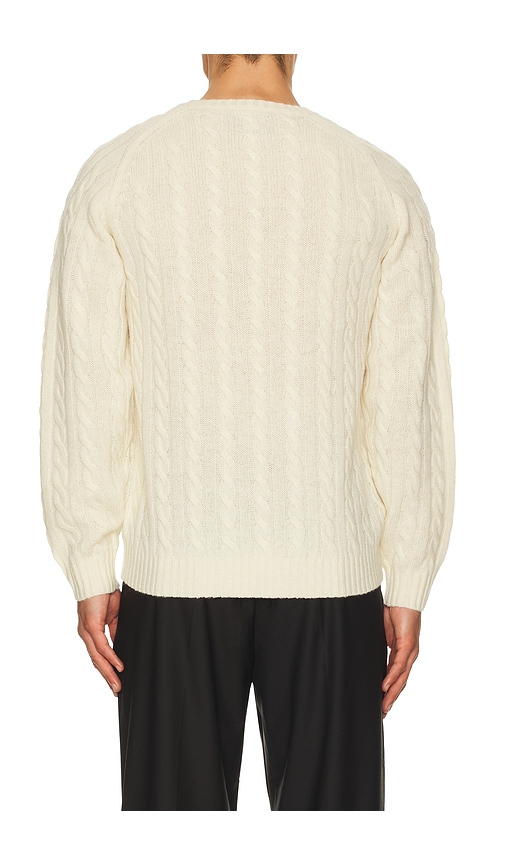  Beams Plus Crew Cable 5g In Cream. Size S. Also In L, Xl. 