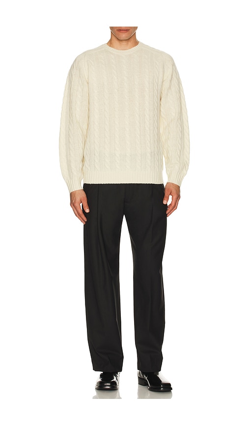  Beams Plus Crew Cable 5g In Cream. Size S. Also In L, Xl. 