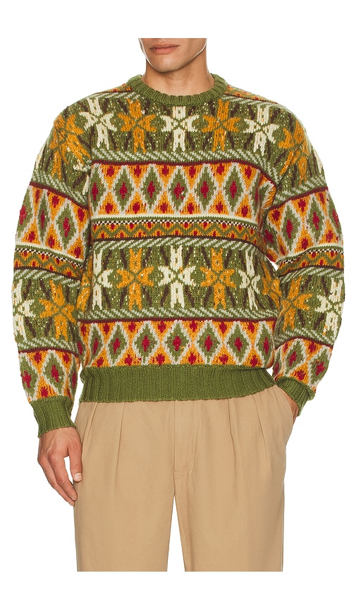 Beams Crew Fair Isle Pattern 3g Sweater In Multi