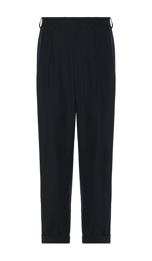 Beams Plus 2 Pleats Trousers in Navy