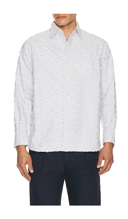 Beams Plus B.D. Classic-Fit Burnout Dot Candy Stripe