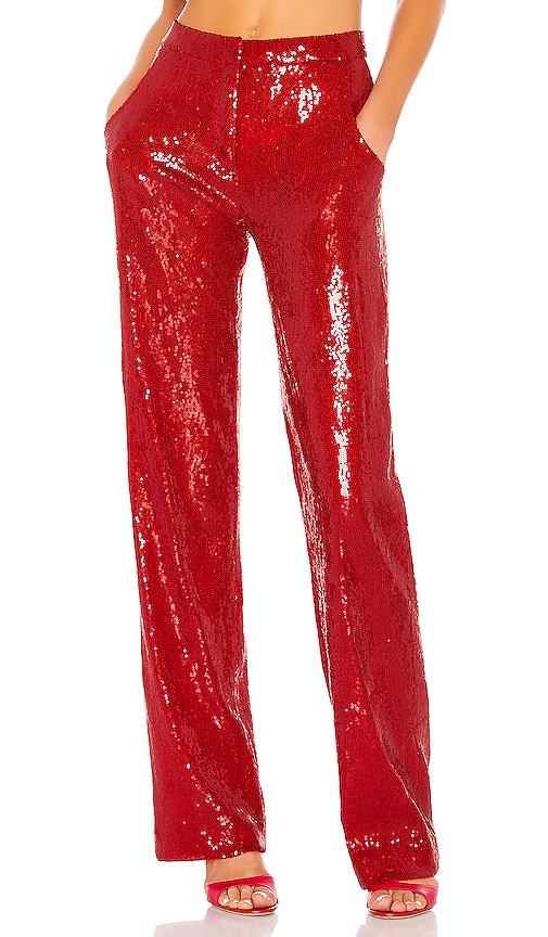 Creed tillykke fantastisk BROGNANO Tailored Sequin Pant in Red | REVOLVE