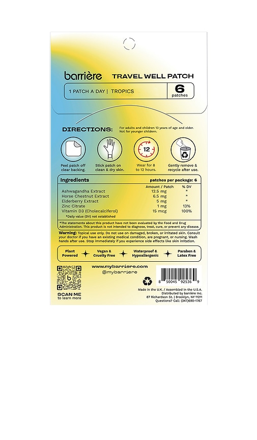 Barrière Travel Well Patch 6 Pack In Multi
