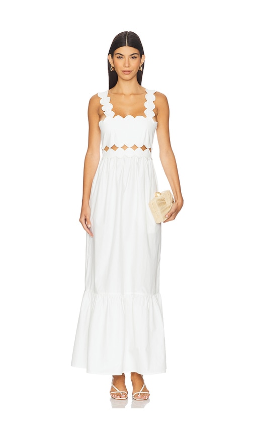Beach Riot Campbell Scallop Cutout Cotton Cover-up Sundress In White